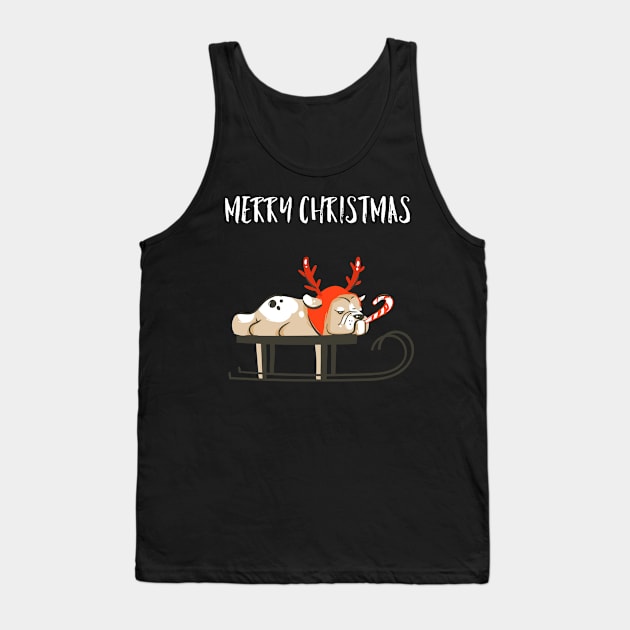 Grumpy Xmas dog Tank Top by Cleopsys